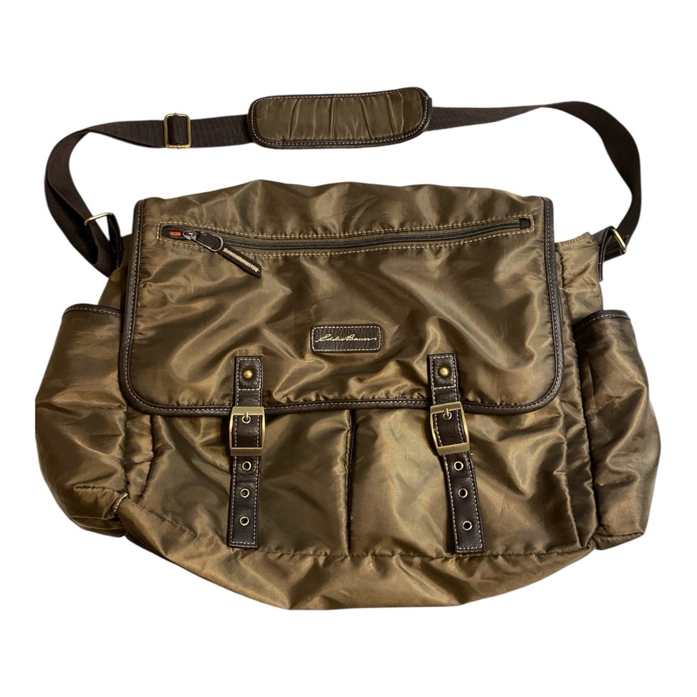 Eddie Bauer Olive Green Diaper Bag & removable changing mat